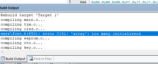 在编译时报error C141:'array’: too many initionlizers-1.png