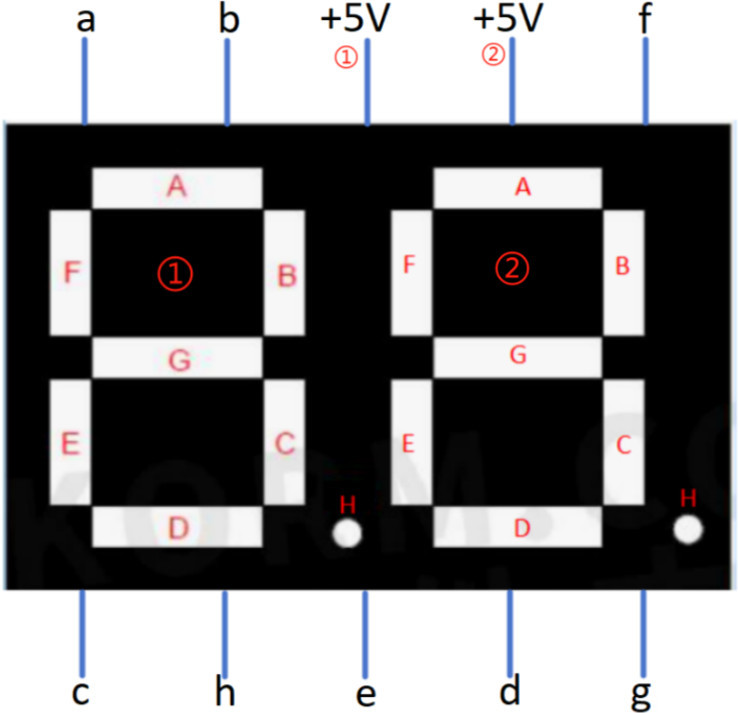 0.56英寸两位共阳数码管引脚定义图
