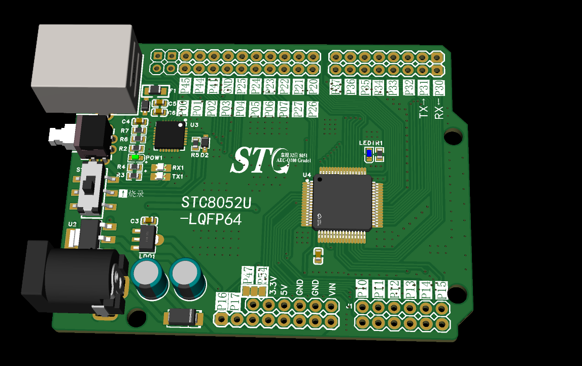 STC8052U-LQFP64主控板
